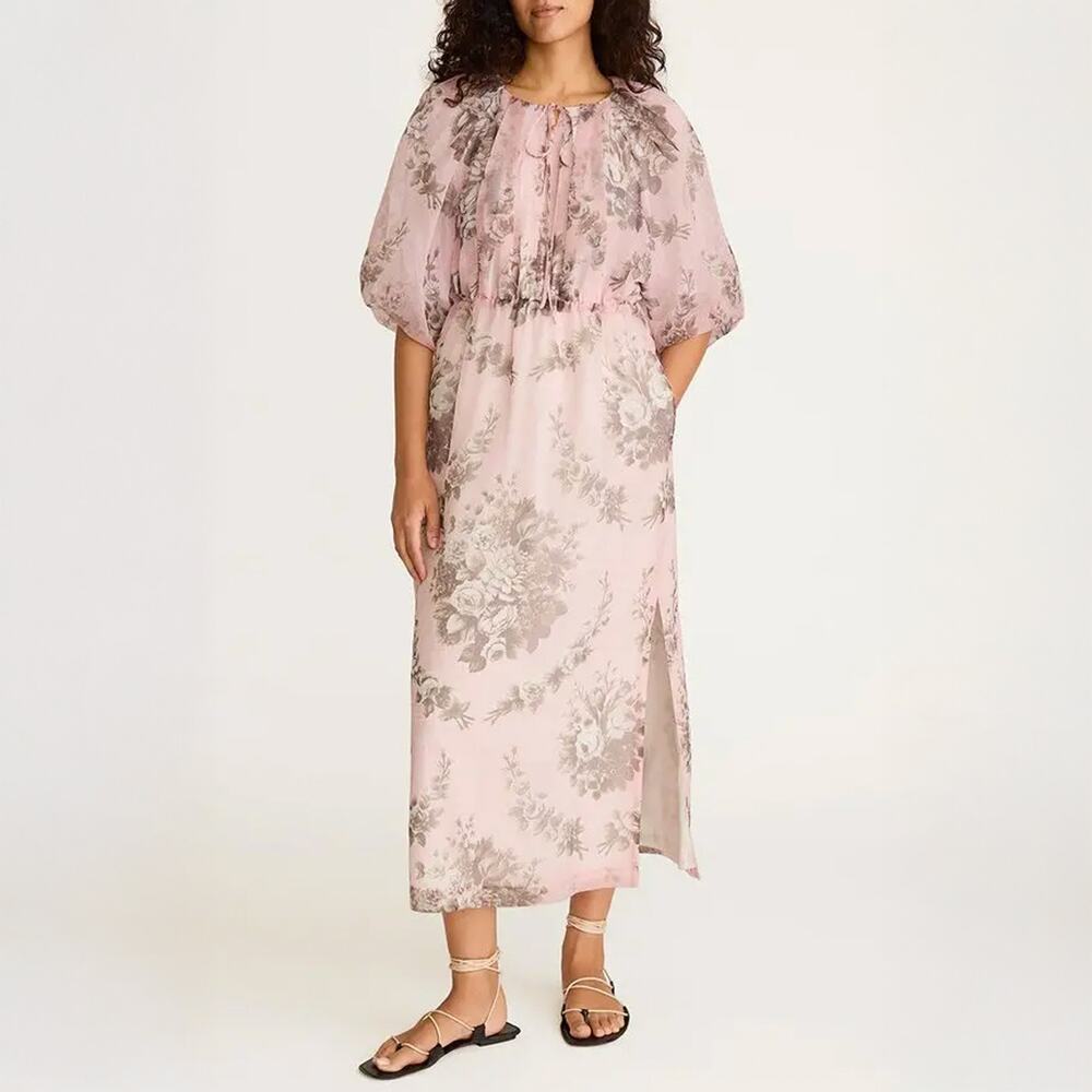 Rebecca Taylor Emblem Fleur Bubble Sleeve Midi Dress NEW NWT Size XS